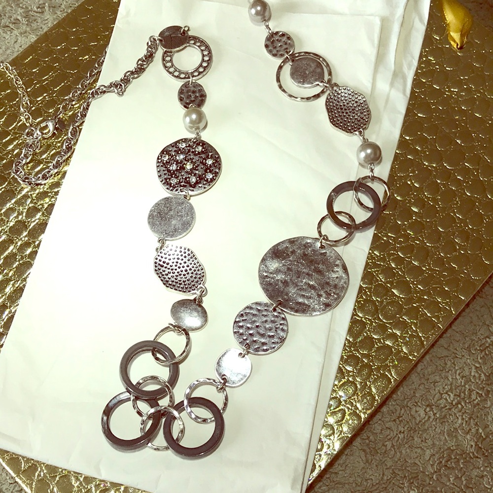 Premier Designs 36” silver necklace.